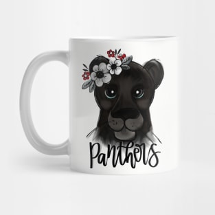 Panther with Floral Crown Mug
